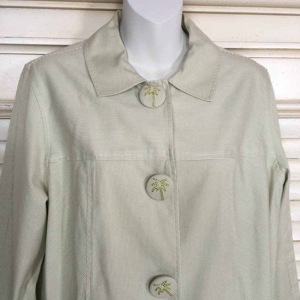 Heart of Palm Striped Jacket Blazer Sz 10 Pockets - Picture 2 of 7